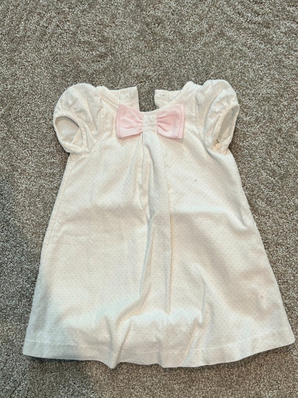 Janie and Jack, White and Pink A-line dress, 6-12 months
